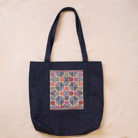Denim Bag-Small Flowers of Yafa | زهور يافا