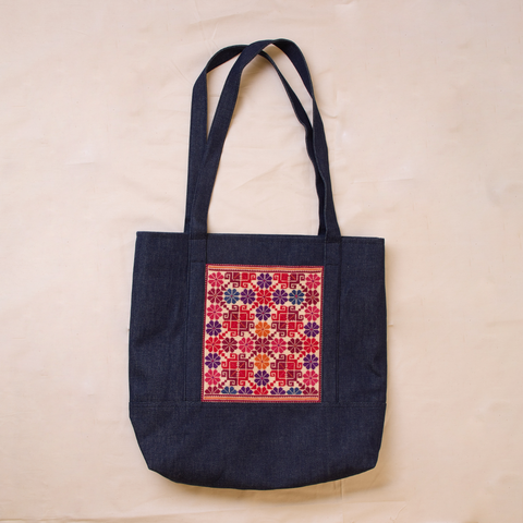 Denim Bag-Small Flowers of Yafa | زهور يافا