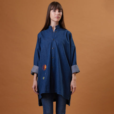 Denim Shirt Jacket-Sphere of Palestine