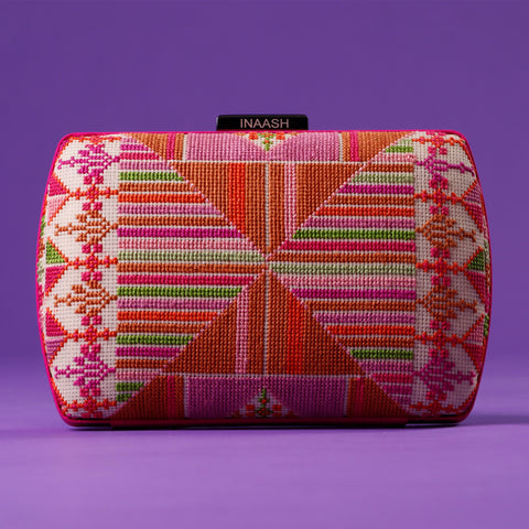 Flat Canvas Clutch- Rafeh Embroidery