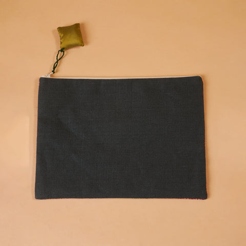 Colourful Canvas Clutch-Olive