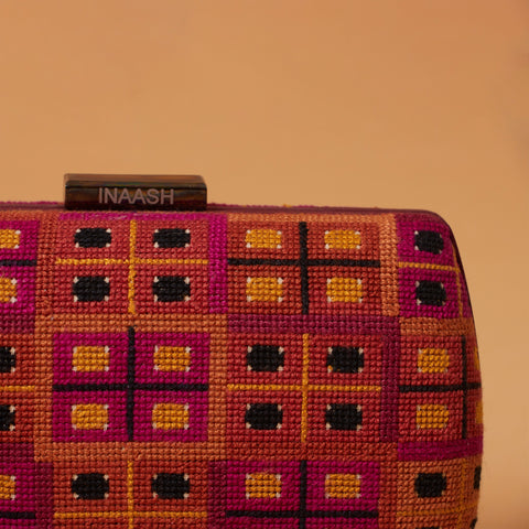 Flat Canvas Clutch- Red Windows of Palestine