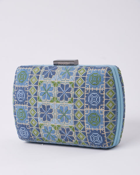 Flat Canvas Clutch- Jerusalem Embroidery | تطريز القدس