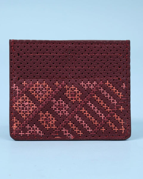 Burgundy with Pink Card Holder