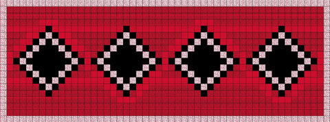 Nafnoof Mawj Al Bahr / Diamond Geometric Pattern Waves of the Sea Border | نفنوف موج البحر