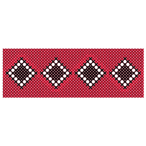 Nafnoof Mawj Al Bahr / Diamond Geometric Pattern Waves of the Sea Border | نفنوف موج البحر