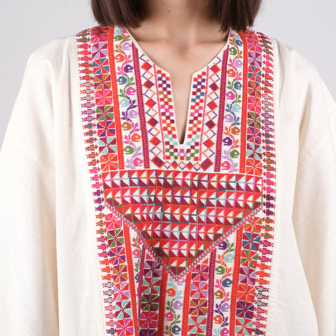 Red Butterfly Caftan Multiple Embroidery | التطريز المتعدد