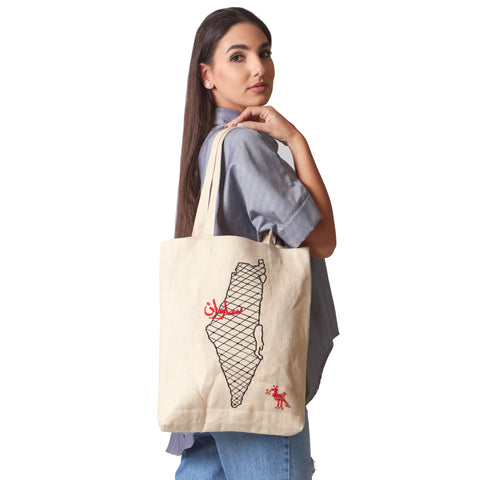 Map of Palestine Tote Bag-Salwan